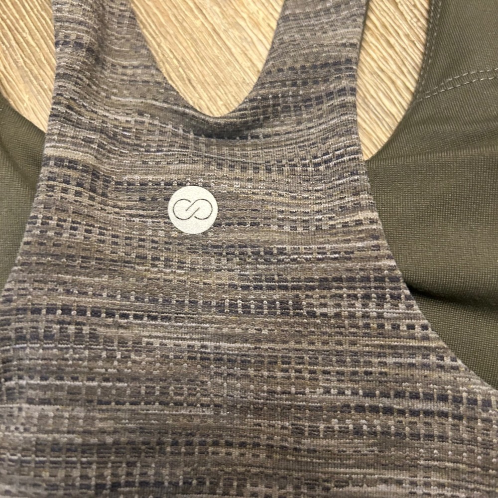 Calia Jacquard Support Tank Top Deep Green Multi Womens XS Low Impact NWT Bra - Picture 3 of 6